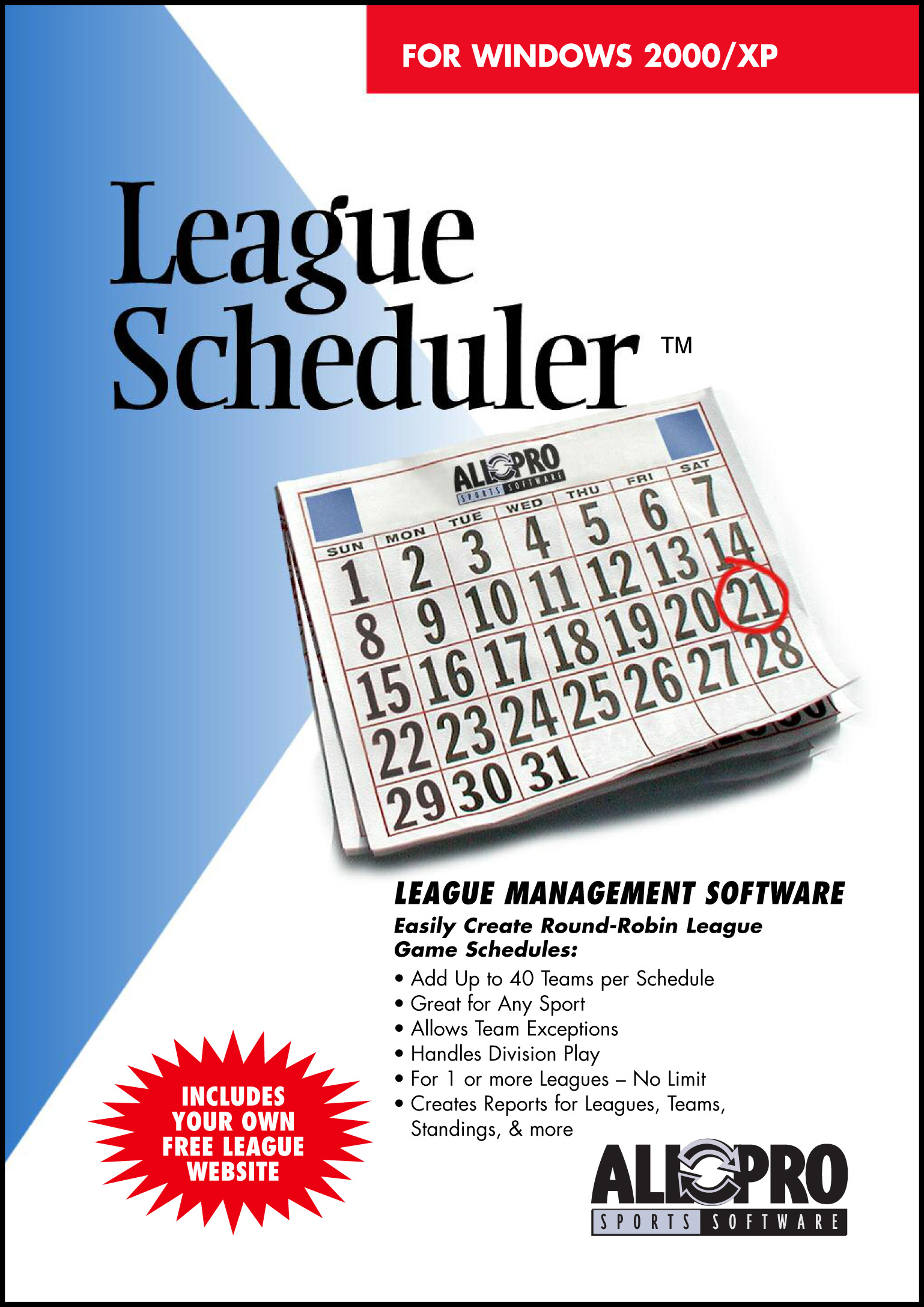 League Scheduler 6.0 screenshot